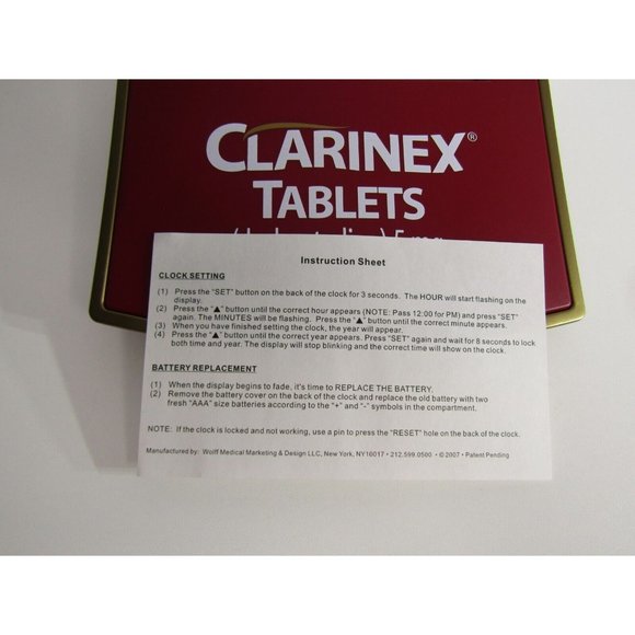 Pharmaceutical Drug Rep Clarinex Digital Wall Clock New - Picture 10 of 10